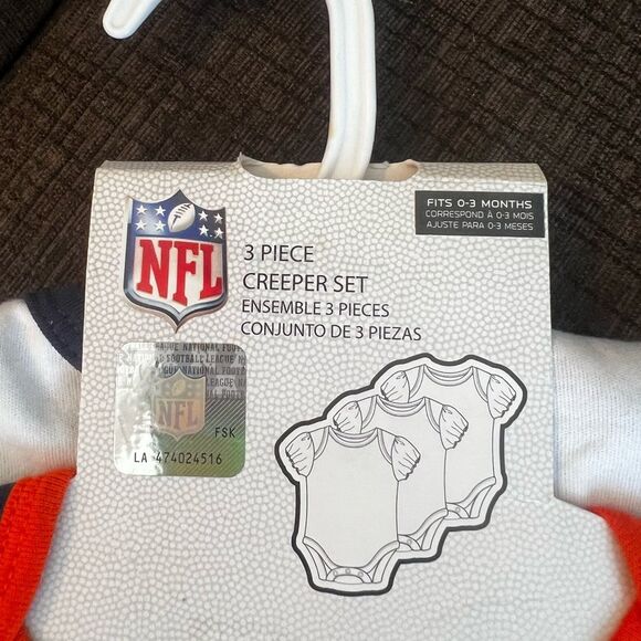 NFL Baby Denver Broncos Creeper 3-Piece Set Bodysuits Multi 0-3 Months - Picture 6 of 6